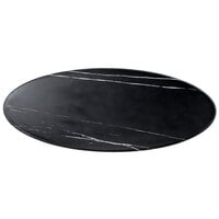 American Metalcraft MB25 25 1/2 inch x 10 1/4 inch x 1 1/8 inch Oval Melamine Serving Board - Faux Black Marble