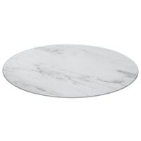 American Metalcraft MW25 25 1/2" x 10 1/4" x 1 1/8" Oval Melamine Serving Board - Faux White Marble