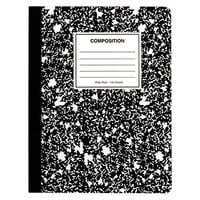 Universal UNV20957 7 1/2 inch x 9 3/4 inch Black Quadrille Ruled Composition Book - 6/Pack