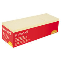 Universal UNV35693 3 inch x 3 inch Yellow 90-Sheet Self-Stick Note Pad   - 24/Pack