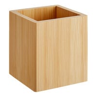 American Metalcraft WCBA4 3 7/8" x 3 7/8" x 4 3/4" Bamboo Wood Caddy