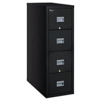 FireKing 4P2131CBL 20 3/4 inch x 31 5/8 inch x 52 3/4 inch Black Four-Drawer Patriot Insulated Fire File Cabinet