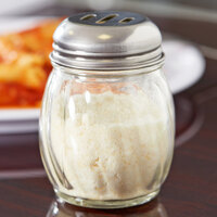6 oz. Glass Cheese Shaker with Slotted Chrome Top - 12/Pack