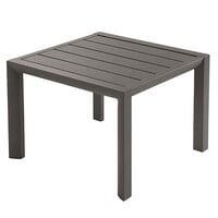 Grosfillex US040288 Sunset 20" Square Volcanic Black Low Outdoor Table