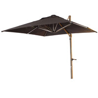 Grosfillex 98700231 Windmaster 10' Square Charcoal Gray Cantilever Umbrella with Aluminum Pole