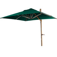 Grosfillex 98702031 Windmaster 10' Square Forest Green Cantilever Umbrella with Aluminum Pole