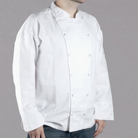 Chef Revival Cuisinier J015 Unisex White Customizable Executive Long Sleeve Chef Coat - L