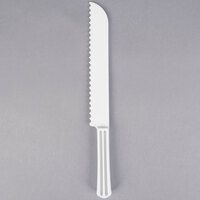 Fineline 3303-WH Platter Pleasers 11 1/2" White Plastic Bread Knife - 48/Case
