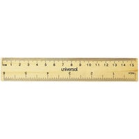 Universal UNV59024 6 inch Wooden Flat Ruler - 2/Pack