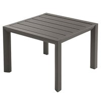 Grosfillex US040599 Sunset 20 inch Square Fusion Bronze Low Outdoor Table