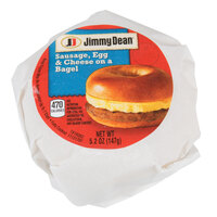 Jimmy Dean 5.2 oz. Sausage, Egg, and Cheese Breakfast Bagel Sandwich - 12/Case