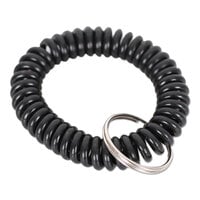 Universal UNV56050 Black Plastic Wrist Coil with Key Ring   - 6/Pack