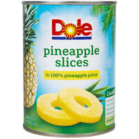 Dole 20 oz. Pineapple Slices in 100% Pineapple Juice - 12/Case
