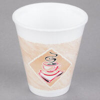 Dart 12X16G ThermoGlaze 12 oz. Cafe G Squat Espresso Customizable Foam Cup - 1000/Case