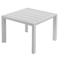 Grosfillex US040096 Sunset 20 inch Square White Low Outdoor Table