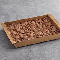 David's Cookies Pre-Cut Chocolate Chip Brownie 4 oz. 24-Count Tray - 2/Case