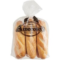 Amoroso's 10 inch Philadelphia Hearth-Baked Sliced Hoagie Rolls - 48/Case