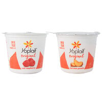 Yoplait 4 oz. Red Raspberry and Harvest Peach Yogurt - 48/Case