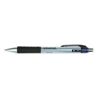 Universal UNV39514 Comfort Grip Black Ink with Clear Barrel 0.5mm Roller Ball Gel Stick Pen   - 12/Pack