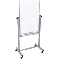 Luxor L270 24 inch x 36 inch Double-Sided Whiteboard with Aluminum Frame and Stand