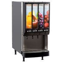 Bunn 37300.0080 JDF-4S 4 Flavor Cold Beverage Portion Control Juice Dispenser with LED Graphics - 120V