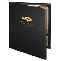 Menu Solutions CD920C Chadwick Collection 8 1/2" x 11" Customizable Leather-Like 2 View Booklet Menu Cover
