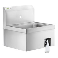 Regency 17" x 15" Wall Mounted Hands-Free Hand Sink with Knee Operated Valve