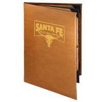 Menu Solutions BEL40A Bella Collection 5 1/2" x 8 1/2" Customizable Soft Leather-Like 4 View Booklet Menu Cover