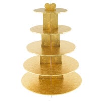 Enjay CS-5T-GOLD 5-Tier Disposable Gold Cupcake Treat Stand