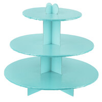 Enjay CS-BLUE 3-Tier Disposable Blue Cupcake Treat Stand