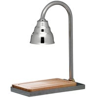 Bon Chef 9698CH Single Lamp 21" x 13" Carving Station with Chrome Lamp Shade and Butcher Block