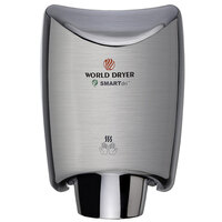 World Dryer K-973A2 SMARTdri Brushed Stainless Steel High-Speed Hand Dryer - 110-120V, 1200W