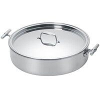 Eastern Tabletop 5924 4 Qt. Mirrored Stainless Steel Induction Pot with Flat Lid and Double Handles