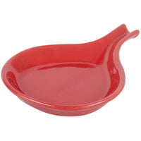 CAC FP-18-RED Festiware 10" x 8 1/4" Red Fry Pan Plate - 12/Case