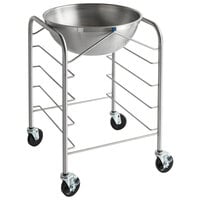 Vollrath 79302 Stainless Steel Mobile Mixing Bowl Stand with 30 Qt. Mixing Bowl and Tray Slides