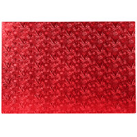 Enjay 1/2-17122512RED12 25 1/2 inch x 17 1/2 inch Fold-Under 1/2 inch Thick Full Red Cake Board