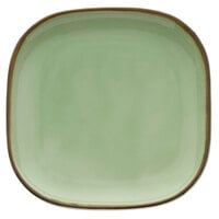 Oneida F1463067001 Studio Pottery Celadon 9 7/8 inch Square Porcelain Plate - 12/Case