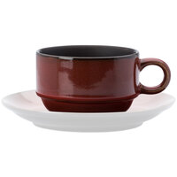 Oneida L6753074522 Rustic 6 oz. Crimson Porcelain Stacking Coffee Cup - 24/Case