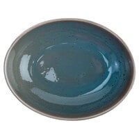 Oneida F1493020789 Terra Verde Dusk 52 oz. Porcelain Oval Bowl - 12/Case