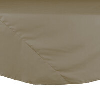 Intedge 64" Round Beige Seamed 65/35 Poly/Cotton Blend Hemmed Cloth Table Cover
