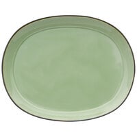 Oneida F1463067355 Studio Pottery Celadon 10 1/4 inch Porcelain Oval Platter - 12/Case