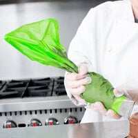 Matfer Bourgeat 165007 23 1/4 inch Heavy-Duty High Heat Disposable Green Pastry Bag - 100/Roll