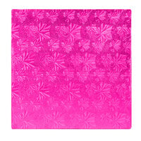 Enjay 1/2-12SPINK12 12" Fold-Under 1/2" Thick Pink Square Cake Drum