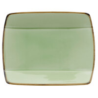 Oneida F1463067115S Studio Pottery Celadon 5 1/2 inch Square Porcelain Sushi Plate - 36/Case