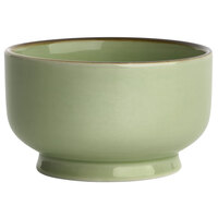 Oneida F1463067285 Studio Pottery Celadon 8 oz. Porcelain Footed Bowl / Ramekin - 24/Case