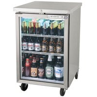 Beverage-Air BB24HC-1-G-S 24 inch Stainless Steel Counter Height Glass Door Back Bar Refrigerator