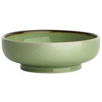 Oneida F1463067293 Studio Pottery Celadon 9 oz. Porcelain Footed Bowl / Ramekin - 24/Case