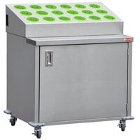 Steril-Sil ENC36-18RP-LIME Stainless Steel Silverware Cart with 18 Lime Silverware Cylinders