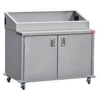 Steril-Sil ENC48-2HP 48 inch Enclosed Base Stainless Steel Mobile Condiment Counter