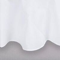 Intedge 64" Round White Seamed 65/35 Poly/Cotton Blend Hemmed Cloth Table Cover